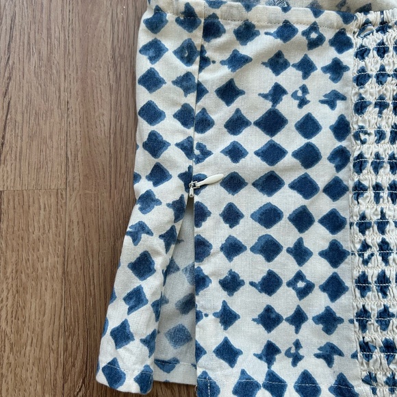 Madewell Blue White Geometric Flutter Sleeve Top Size 6 Cotton - Picture 10 of 10